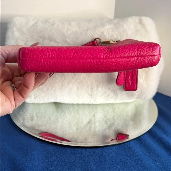 Coach Fuchsia Leather Wristlet - Picture 3 of 8